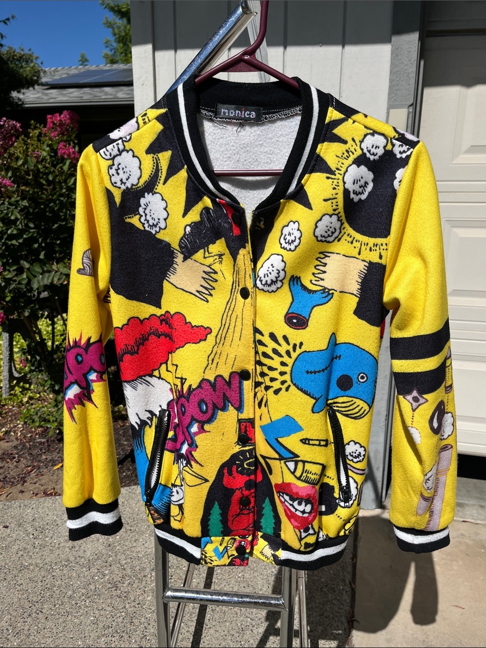 MONICA VINADER Yellow Multicolor Pop-Art Kids Bomber Jacket